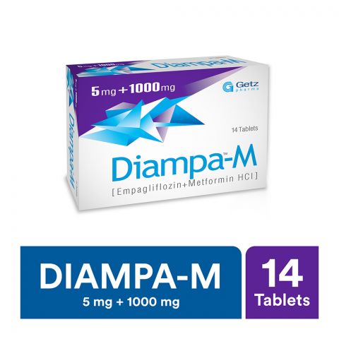 Getz Pharma Diampa-M Tablet 5mg + 1000mg 14-Pack