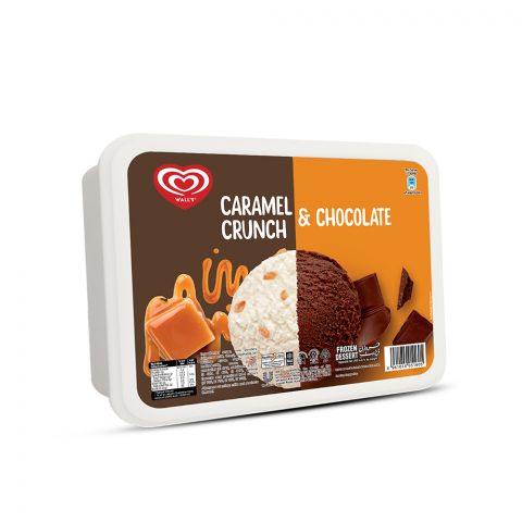 Wall's Chocolate & Caramel Crunch Frozen Dessert, Tub, 1.4 Liters