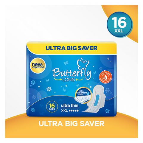 Butterfly Long Wide Size Ultra Napkins XXL 16-Pack