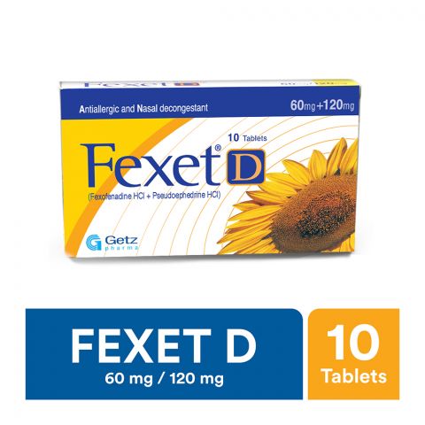 Getz Pharma Fexet-D Tablet 60/120mg 10-Pack