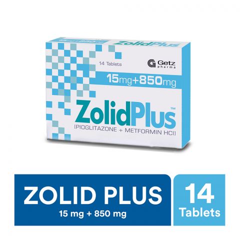 Getz Pharma Zolid Plus Tablet 15mg + 850mg 14-Pack