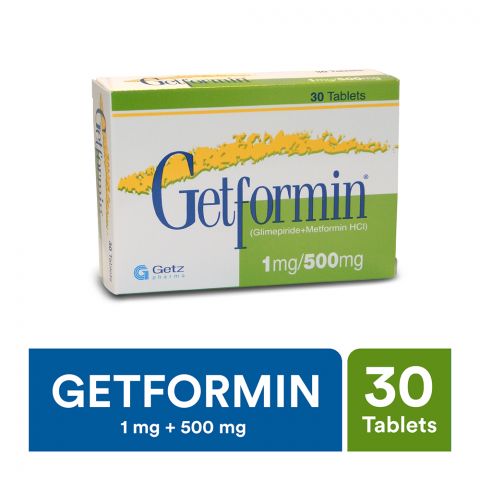 Getz Pharma Getformin Tablet 1mg + 500mg 30-Pack