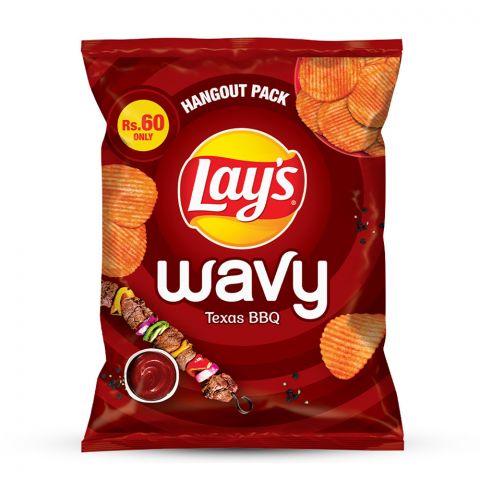 Lay's Wavy BBQ Potato Chips, 52g
