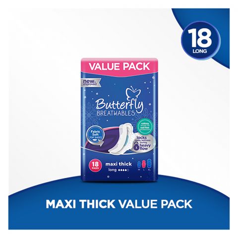 Butterfly Breathables Maxi Thin Large, 18-Pack