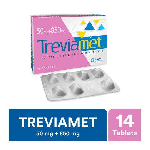 Getz Pharma Treviamet Tablet 50mg + 850mg 14-Pack