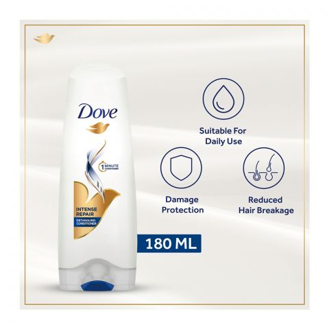 Dove Intense Repair Detangling Conditioner, Perfect For Damaged Hair, 180ml