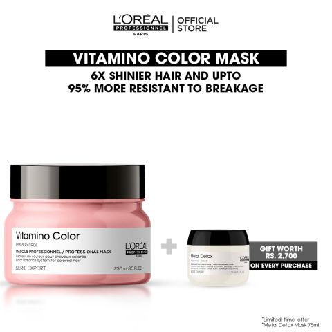 L'Oreal Professionnel Serie Expert Vitamino Color Mask 250 ML - For Color Treated Hair With Resveratrol