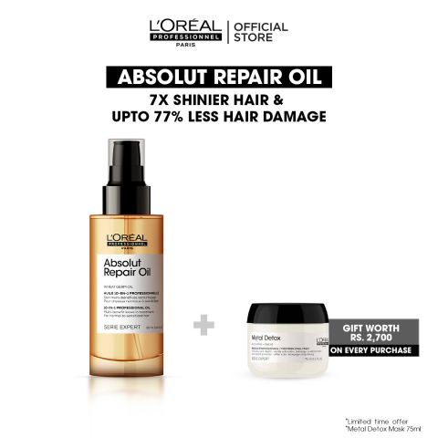 L'Oreal Professionnel Serie Expert Absolut Repair Oil 90 ML - For Dry and Damaged Hair With Wheat Protein