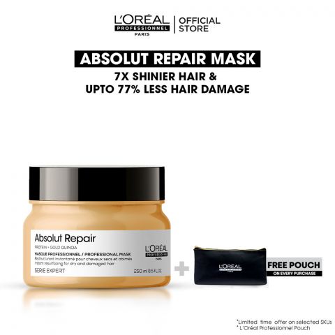 L'Oreal Serie Expert Protein+Gold Quinoa Absolut Repair Dry & Damage Hair Masque, 250ml