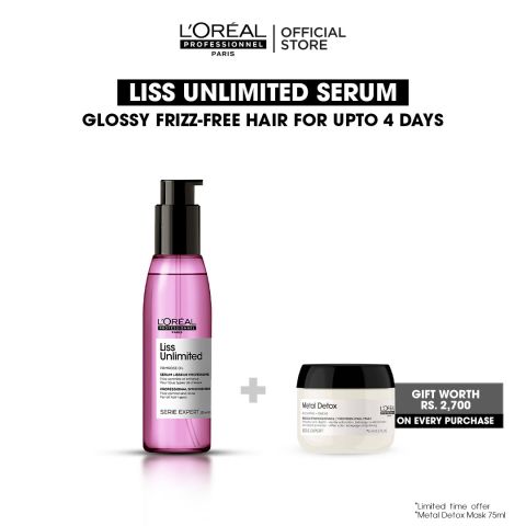 L'Oreal Professionnel Serie Expert Liss Unlimited Serum 125 ML - For Frizzy & Unruly Hair With Pro-Keratin