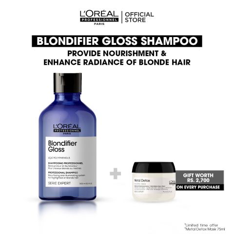 L'Oreal Professionnel Serie Expert Blondifier Shampoo 300 ML - For Highlighted & Bleached Hair With Acai Polyphenols