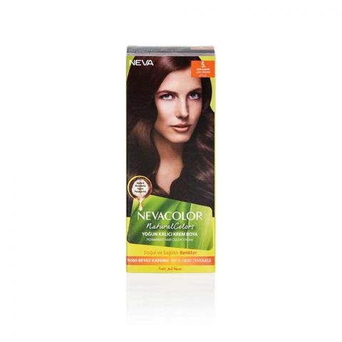 Neva Hair Color, 50ml, Kit Pack No. 5 Light Brown