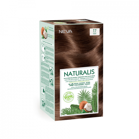 Neva Naturalis Hair Color, 60ml, Kit Pack No. 7.7 Caramel