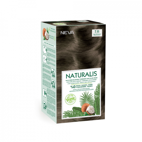 Neva Naturalis Hair Color, 60ml, Kit Pack No. 7.11 Intense Ash Blonde