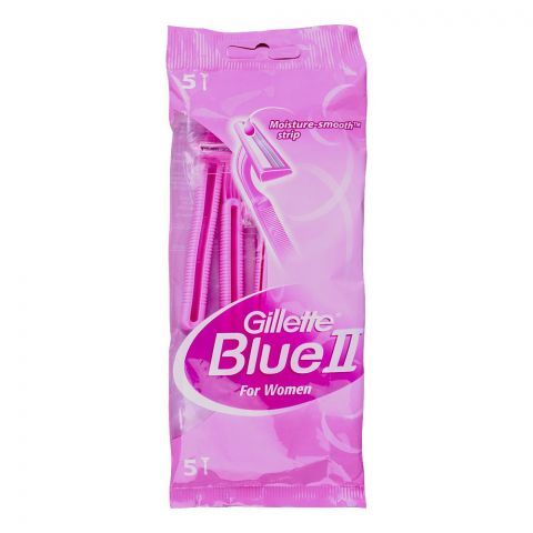 Gillette Blue 2 Moisture Smooth Strip For Women Razor, 5-Pack