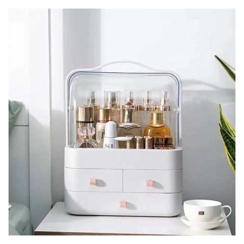 Matrix Cosmetic Organizer With Drawers, Large Capacity Makeup Case, Clear Makeup Organizer for Vanity