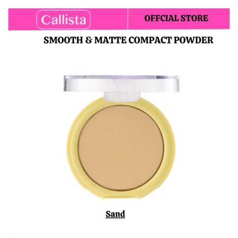 Callista Smooth & Matte Compact Powder, Argan Oil & Cruelty, 10g, 20 Sand