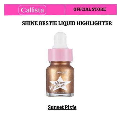 Callista Shine Bestie Liquid Highlighter, For All Skin Types, Cruelty free, 04 Sunset Pixie
