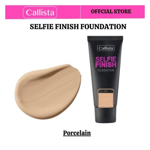 Callista Selfie Finish Foundation, Vegan, Almond Oil, SPF 15 & Cruelty Free, 25ml, 121 Porcelain