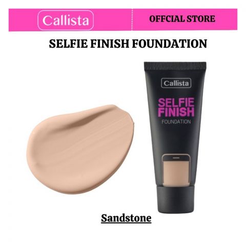 Callista Selfie Finish Foundation, Vegan, Almond Oil, SPF 15 & Cruelty Free, 25ml, 110 Sandstone