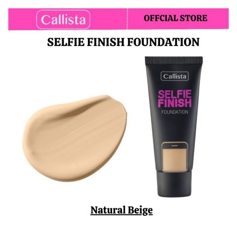 Callista Selfie Finish Foundation, Vegan, Almond Oil, SPF 15 & Cruelty Free, 25ml, 100 Natural Beige