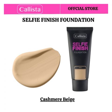Callista Selfie Finish Foundation, Vegan, Almond Oil, SPF 15 & Cruelty Free, 25ml, 120 Cashmere Beige