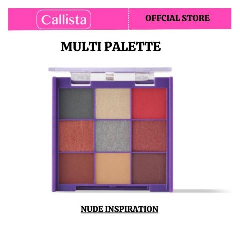 Callista Multi Palette, Vegan, High Color Payoff & Soft Texture, 0.79g X 9, 102 Nude Inspiration