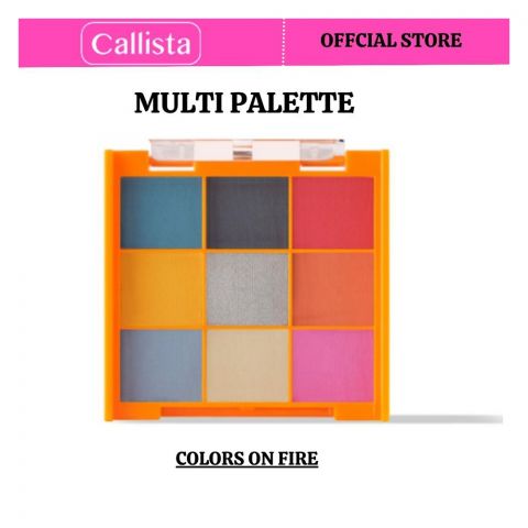 Callista Multi Palette, Vegan, High Color Payoff & Soft Texture, 0.79g X 9, 101 Colors On Fire