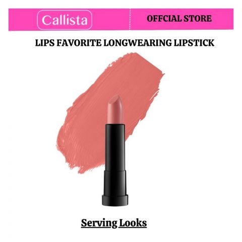 Callista Lips Favorite Longwearing Lipstick, Vegan, Macadamia Oil, Shea Butter & Cruelty Free, 4g, 301 Serving Looks
