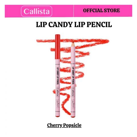 Callista Lip Candy Lip Pencil, Color Up & Define For Statement Lips, 07 Cherry Popsicle