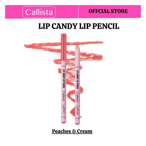 Callista Lip Candy Lip Pencil, Color Up & Define For Statement Lips, 05 Peaches & Cream