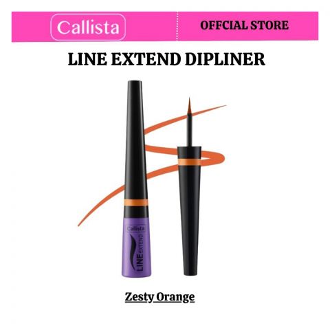 Callista Line Extend Dipliner, Vegan, Fragrance & Cruelty Free, Almond Oil, Vitamin E, 3.5ml, 04 Orange