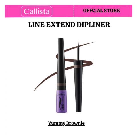 Callista Line Extend Dipliner, Vegan, Fragrance & Cruelty Free, Almond Oil, Vitamin E, 3.5ml, 02 Brown