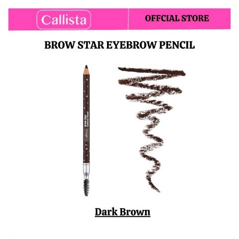 Callista Brow Star Eyebrow Pencil, Long Lasting Waterproof Formula, 03 Dark Brown