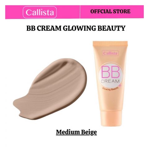 Callista BB Cream, For Glowing beauty, Non Comedogenic, SPF 15, 25ml, 130 Medium Beige