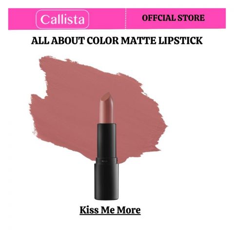 Callista All About Color Matte Lipstick, Vegan, Macadamia Oil, Vitamin E & Cruelty Free, 4g, 507 Kiss Me More