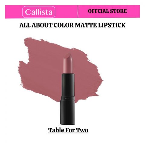 Callista All About Color Matte Lipstick, Vegan, Macadamia Oil, Vitamin E & Cruelty Free, 4g, 503 Table For Two