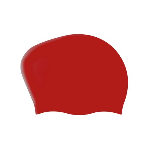 Swimming Cap For Woman, Soft Silicone & Comfortable, Red, CAP-120