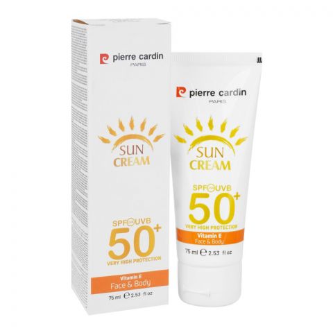 Pierre Cardin Paris SPF-50+ Sun Cream With Vitamin E, For Face & Body, 75ml