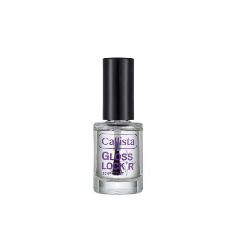 Callista Gloss Lock'r Top Coat, Apply On Dry Nail Or Top Of Dried Nail For Shiny Results, Long Lasting, 9ml