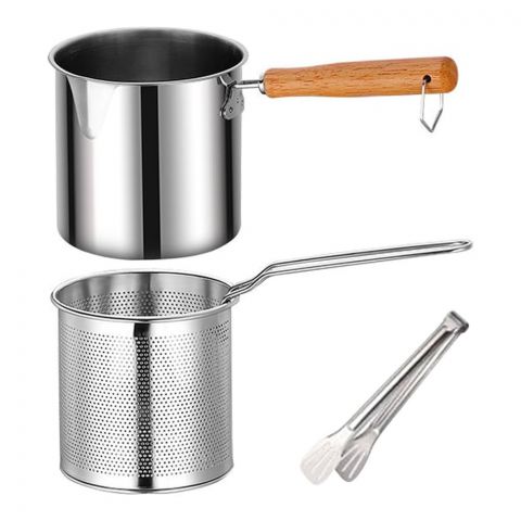 Inaaya Stainless Steel Deep Fryer Pot With Tong, 100744