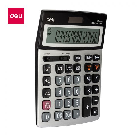 Deli Core Series Metal Surface 16-Digits Desktop Calculator, E39265