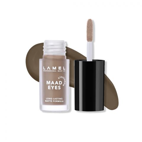 LAMEL Maad Eyes Liquid Eyeshadow, Long Lasting Waterproof Matte Eye Tint, 404 Dark Chocolate