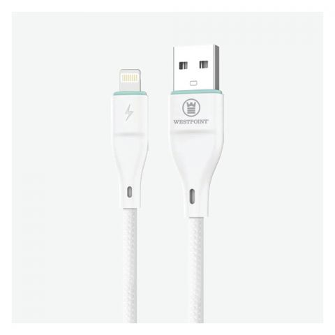 West Point 2.4A IP/LTN Data Cable, White, WP-343