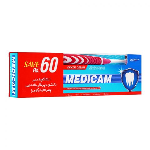 Medicam Dental Cream, Toothpaste + Toothbrush Pack, 200g