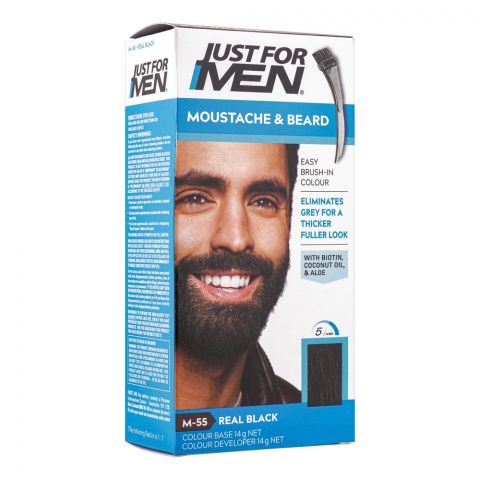 Just For Men Moustache & Beard Colour, M-55 Real Black