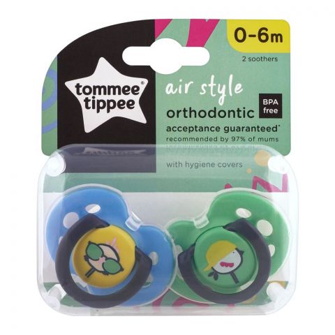 Tommee Tippee Air Style Soother 2-Pack 0-6m (Blue/Pink) - 433376/38