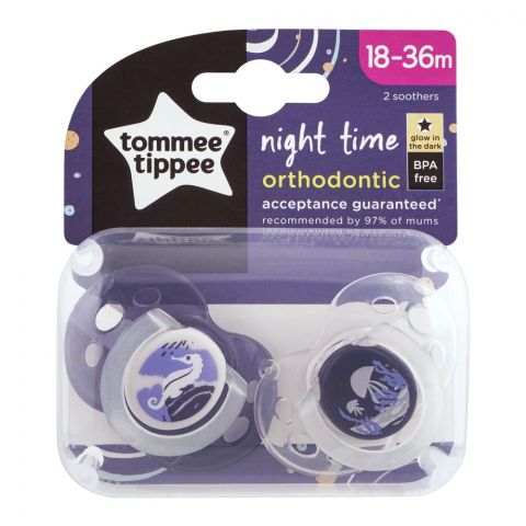Tommee Tippee Night Time Soother 2-Pack 18-36m (Pink) - 433400/38