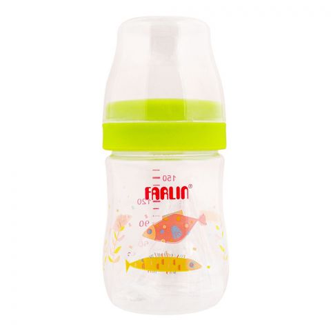 Farlin Silky PP Wide Neck Feeding Bottle, 0m+, 150ml/5oz, Green, AB-41015-M