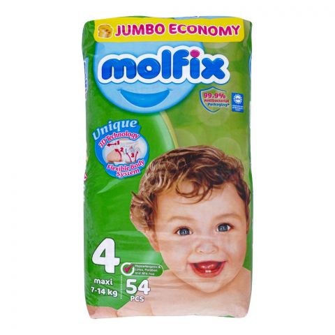 Molfix Diaper No. 4, Maxi 7-14 KG, 54-Pack